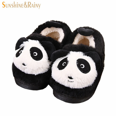 Sunshine Rainy Winter Kids Bedroom Slippers Boys Girls Household Home Shoes Cute Panda Wooden