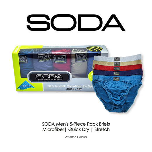 Qoo10 - SODA Men Underwear 5 Piece-Pack Microfiber Quick Dry Mini Briefs  (SD12 : Men's Clothing
