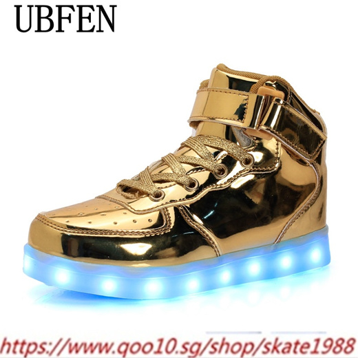 mens gold light up shoes