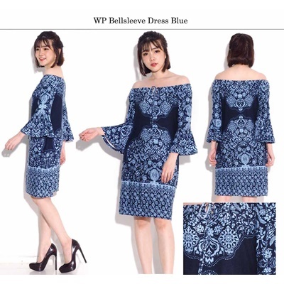 Wp Bellsleeve Dress Blue