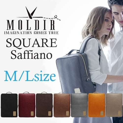 [MOLDIR] Square saffiano basic BACK Pack Kim Jae Joong BAG