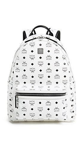 white mcm backpack