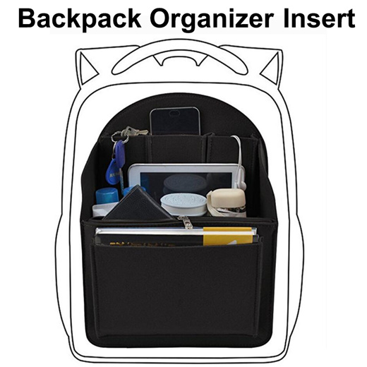 VANCORE Nylon Backpack Organizer Insert for Men and Women, Lightweight  Travel Rucksack Insert with High Capacity, Large Bag Organizer with Zipper  Pockets 