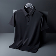 [2 pieces] Seamless ice silk short-sleeved T-shirt/Mens polo shirt/Summer new/Quick-drying/Slim fit/Middle-aged/High-end mens wear/Business casual/High-end POLO shirt