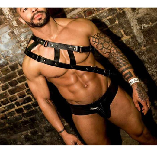 Qoo10 New Sexy Men Black Faux Leather Lingerie Punk Gothic Body