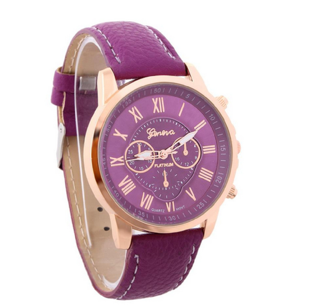 Qoo10 - Fashion Geneva Quartz Unisex Casual Wrist Watch Purple : Watch ...