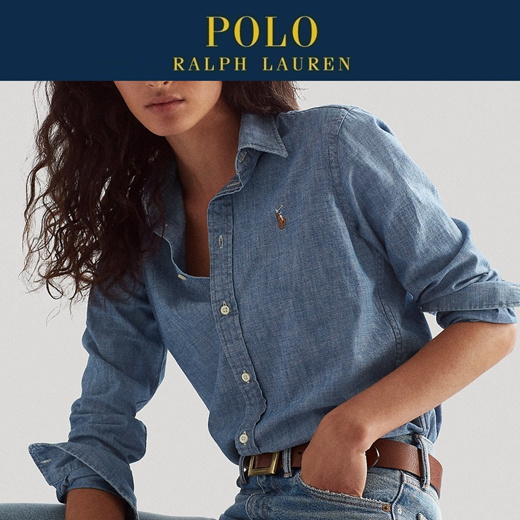 Qoo10 - Women Polo Ralph Lauren Slim Fit Chambray Shirt : Women's Clothing