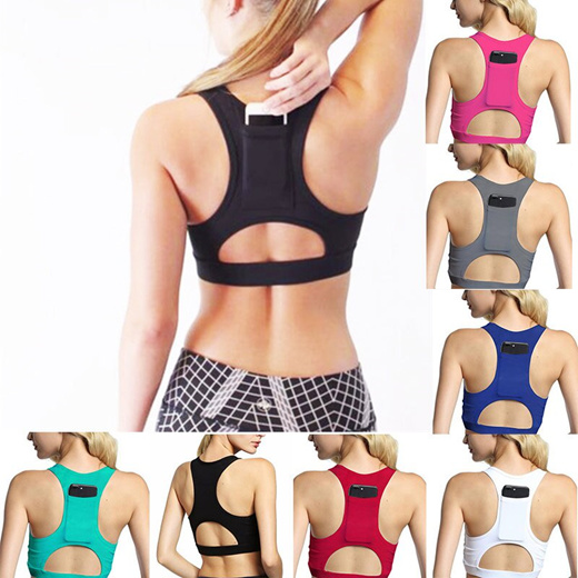 sports bra with back pocket