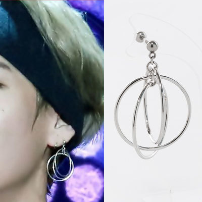 1ea Bts V Taetae Taehyung St Double Ring Pierce Piercing 3type