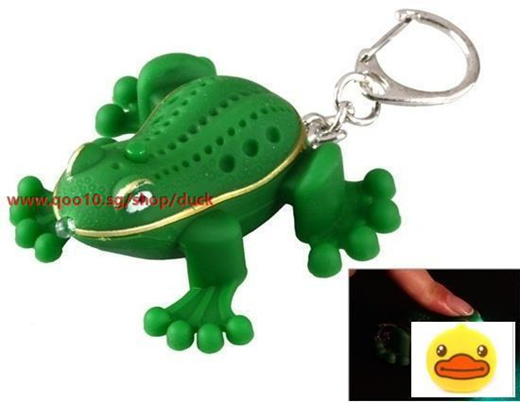 Qoo10 - Cartoon Frog LED Light-up Keychain with Sound Effects (Green) :  Watches