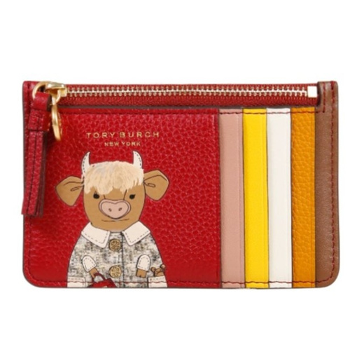 Qoo10 - TORY BURCH OZZIE THE OX TOP-ZIP CARD CASE 77162☆100% AUTHENTIC☆ :  Bag & Wallet