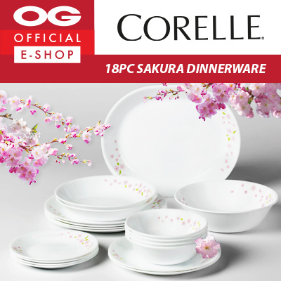 علامة القارة صدئ  Qoo10 - Corelle 18pc Dinnerware Set - Sakura : Kitchen & Dining