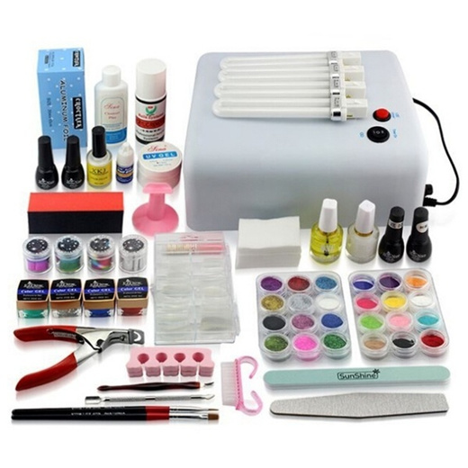 Qoo10 Art Kit Pro Nail Uv Gel Tool Uv Lamp Brush Nail Tips Glue Acrylic Mani Women S Clothing
