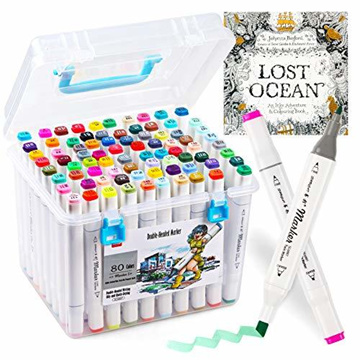 ProaStar 80 Colors Alcohol Markers, Dual-Tip Alcohol