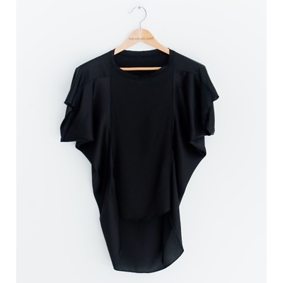 33. loose silky blouse - black - free