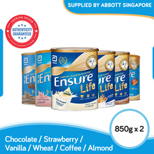 [Bundle of 2] Ensure Life 850g (Vanilla/Coffee/Chocolate/Strawberry/Wheat/Almond)