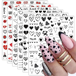 Butterfly & Heart 2pcs Airbrush Stencils Nail Stickers 3D Tulip