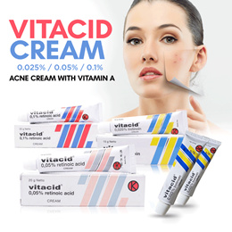 Vitacid 0.05/0.025  Acne Cream with Vitamin A_Skincare Cream for Antiaging Acne Wrinkles
