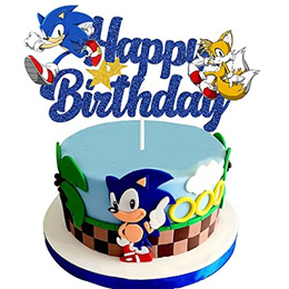 Blue Hedgehog Happy Birthday Cake Topper, Hedgehog Birthday Party