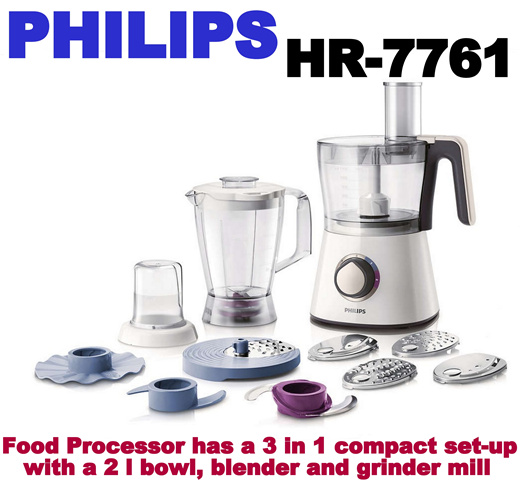Job offer Erase Perversion Qoo10 - Philips HR7761-01 Food Processor 3 in 1 compact set-up with a 2 l  bo... : Kitchen