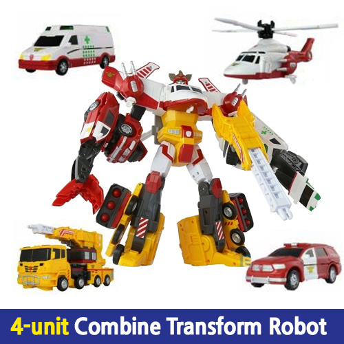 Qoo10 - Hello Cabot Mighty guard 4-Unit Combine Transform Robot kids toys /  ch : Toys