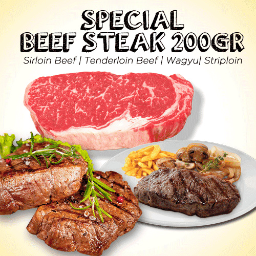 Special Beef Steak 200 gram Sirloin Beef | Tenderloin Beef | Striploin Meltique