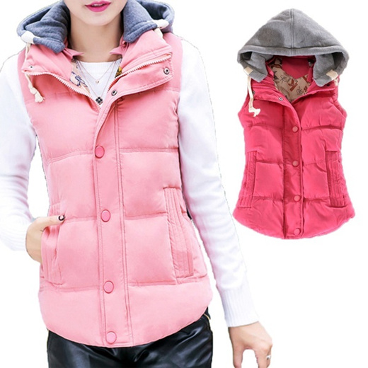 pink vest with hood