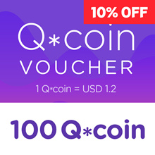 [10% off ] 100 Qcoin (= USD 120 ) Top Up voucher