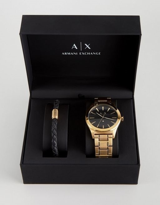 armani exchange gold watch
