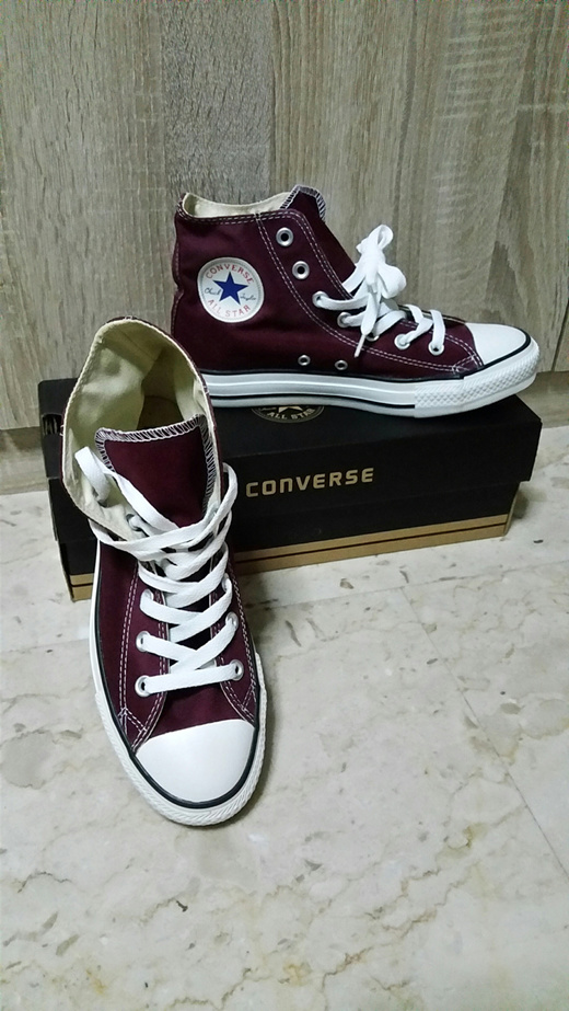 Qoo10 - Authentic Converse High Cut Sneakers - MAROON - UK 6 / EUR 39 /  24.5CM : Shoes