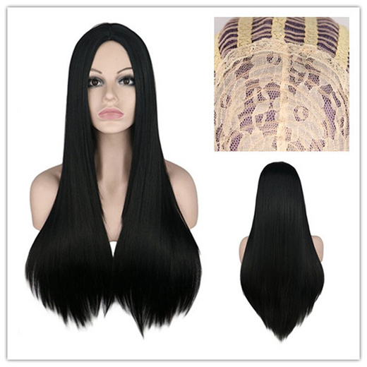 morticia black wig