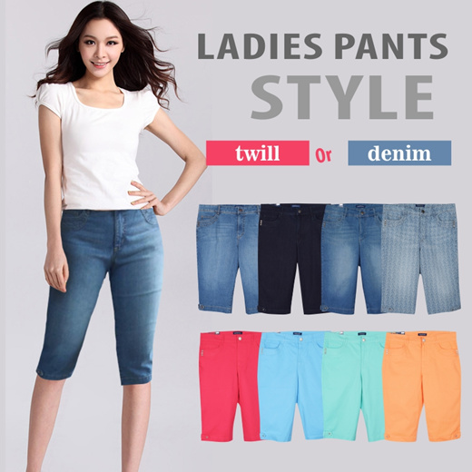 Qoo10 Best Seller Branded Women 3 4 Denim Pants 7 8 Twill Pants Women S Clothing