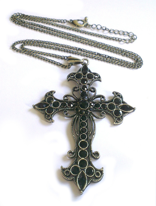 black gothic cross necklace