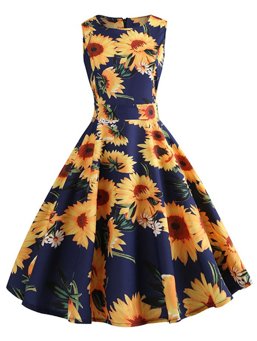 vintage sunflower dress