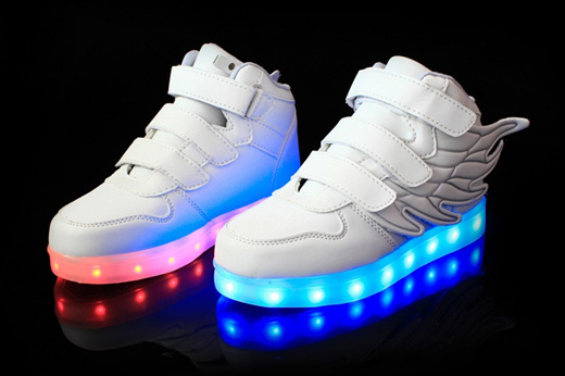 Boys Girls LED Light up Velcro Sneakers 