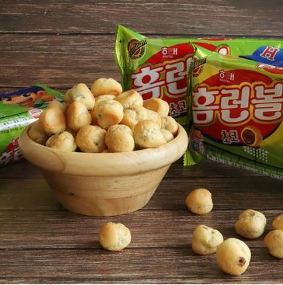 Haitai Choco Home Run Ball, Classic Korean Snack 46g (Pack of 4) 