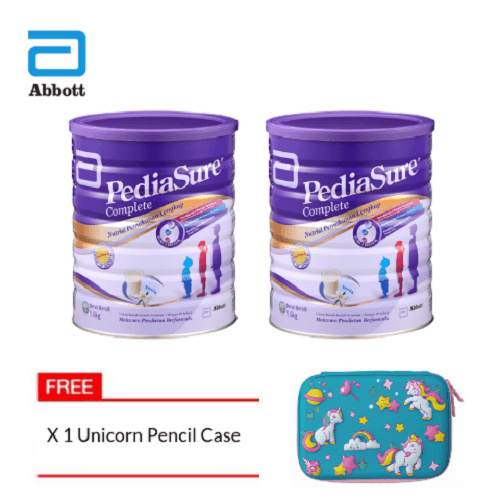 Pediasure Complete Vanilla 1.6kg x 2 FOC Unicorn Pencil Case Deals for only RM2.94 instead of RM3