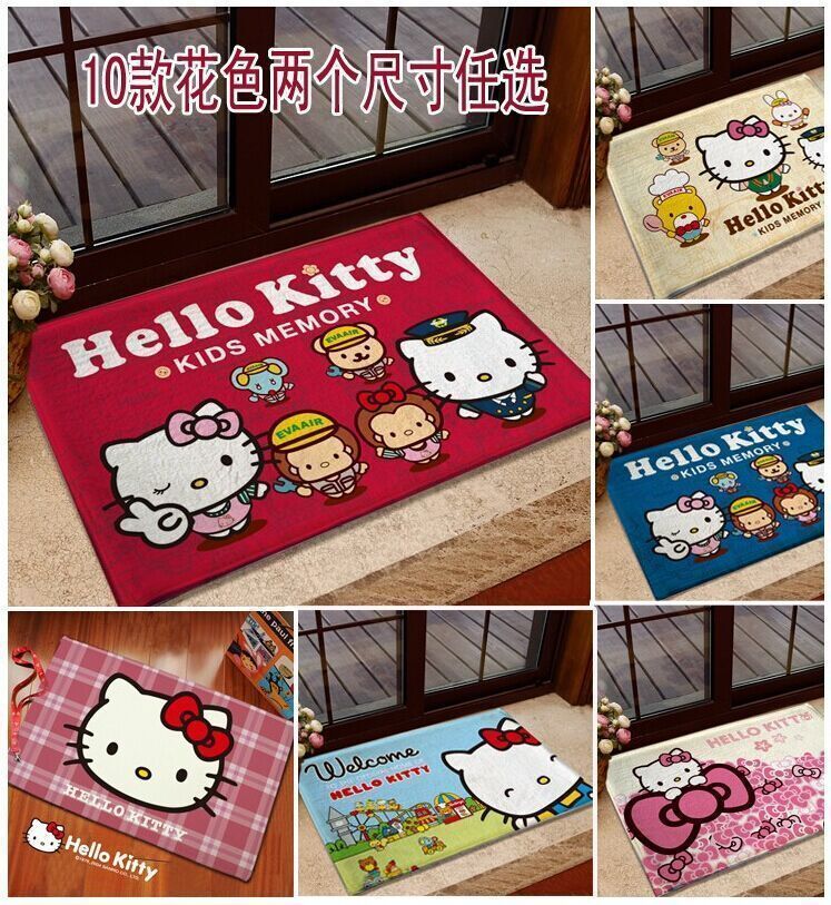 Qoo10 Lovely Cartoon Hello Kitty Door Mat Mat Flannel Carpet