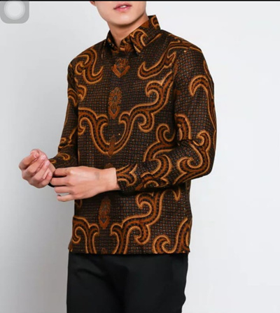 Qoo10 - Model of Modern Men's Slim Fit Batik Shirt 093 : Men’s Clothing