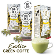 Bundle 4 Box EXOTICO Kopi Sumatra Green Coffee Instant_Durian Coffee_Matcha Green tea_Choco Mint