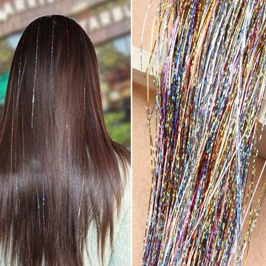 Qoo10 Spiral Rainbow Hair Tinsel Silk For Hair Extensions Flare Strands Blin Skin Care