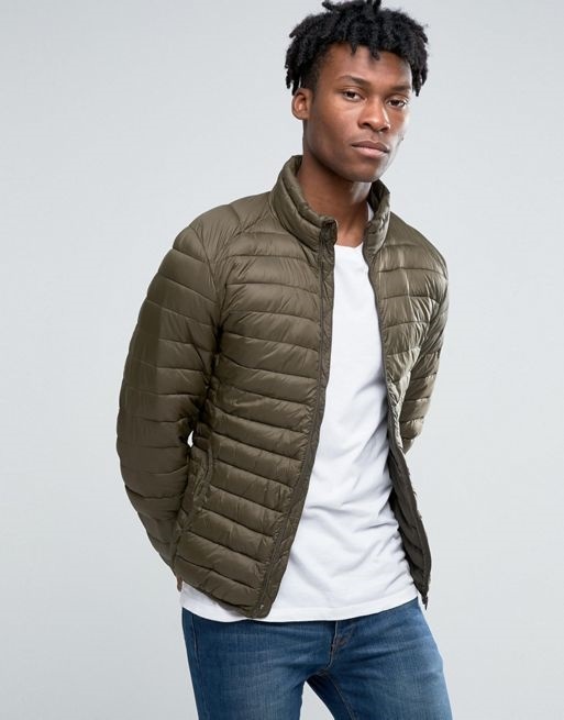 pull and bear quilted jacket with hood