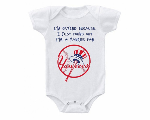 New York Yankees Crying Funny Baby Short Sleeve Bodysuit