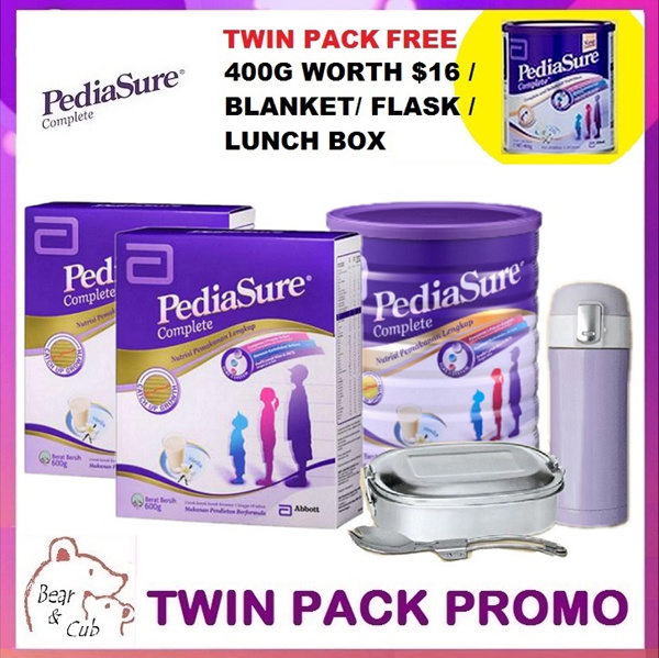 [TWIN PACK Free 400g/ Flask/ Lunchbox/ Blanket] PEDIASURE VANILLA Deals for only S$89 instead of S$89