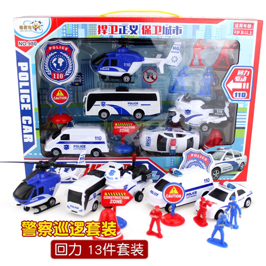 blue police car toy