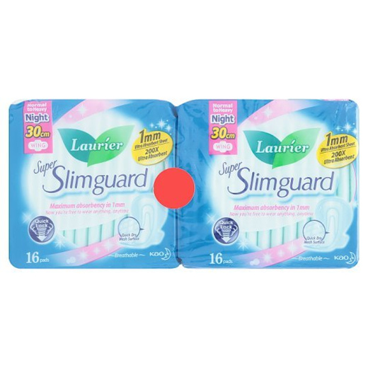 Qoo10 Laurier Super Slimguard Normal To Heavy Night Wing 30cm 2 X 16 Pads Household Bedding