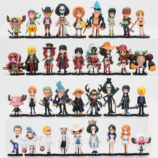 9Pcs/Set One Piece Luffy Zoro Sanji Nami Brook Japanese Anime Figures Gift  TOY