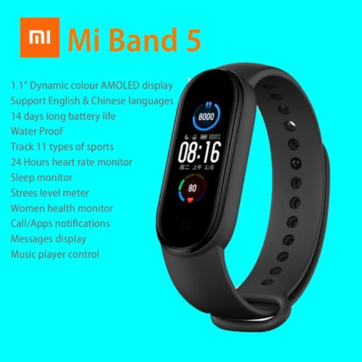 Mi band 5 female health online monitor