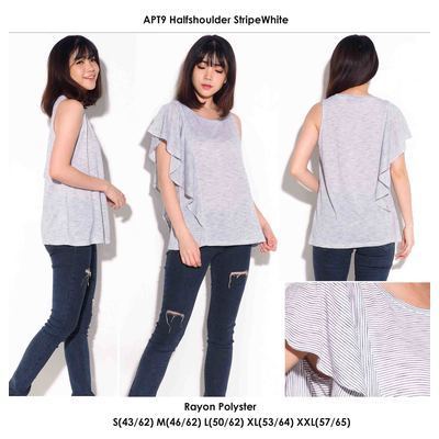 APT9 Halfshoulder StripeWhite