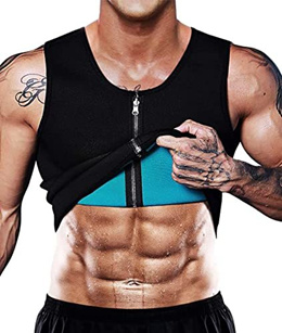Ausom Mens Slimming Shaper Vest Hot Thermo Shapewear Exercise Workout Sauna  Abdominal Trainer Body Fat Burner for Weight Loss